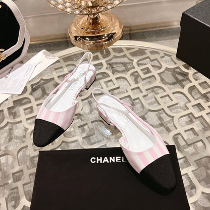 CC SLINGBACK IN WHITE MIX LIGHT PINK FABRIC