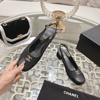 CC Slingbacks 35mm In Black Lycra Fabric And Lambskin 943261