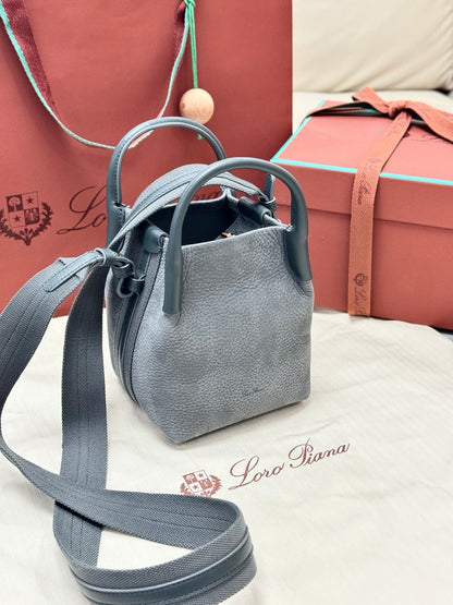 LP 2026 Bale Bucket Bag 16cm Blue-green Cowhide