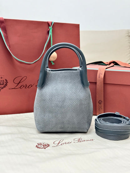 LP 2026 Bale Bucket Bag 16cm Blue-green Cowhide