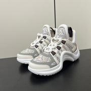 LV Archlight Sneaker 50mm White Mix Gray Brown Monogram Jacquard Fabric