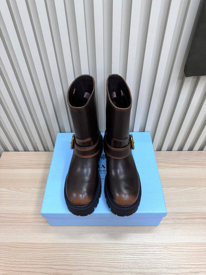 PRA Martin boots dark chocolate brown sheepskin 443645