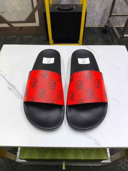 GG Men's Slide Red Sheepskin 535408