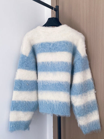 Chanel 2025  Cardigan Blue mix White Wool 99270