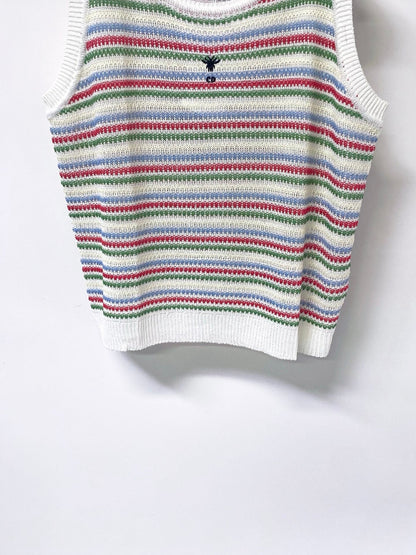 Dior 2026 Multi Color Striped Knit Vest Wool Laine 405745