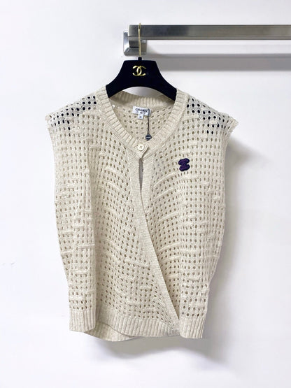 Chanel 2026 V-neck Crochet Knit Vest Acrylic 419420