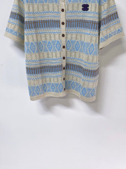 Chanel 2026 Short Sleeve Button Down Cardigan Flax Lelin 435143