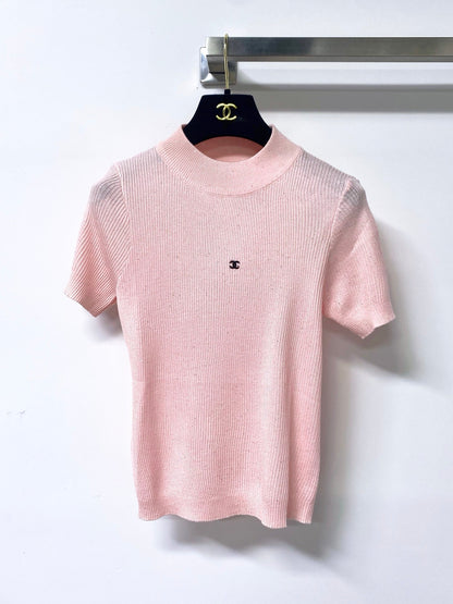 Chanel 2026 Short-Sleeved Shirt Glitter Detail Tencel 439810