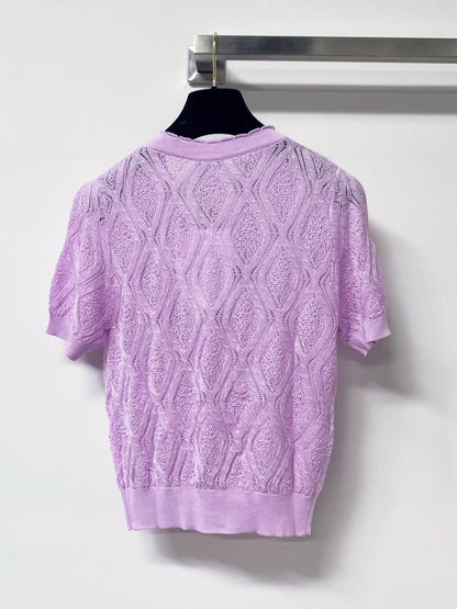 Chanel 2026 Pointelle Knit Cardigan Tencel 459058