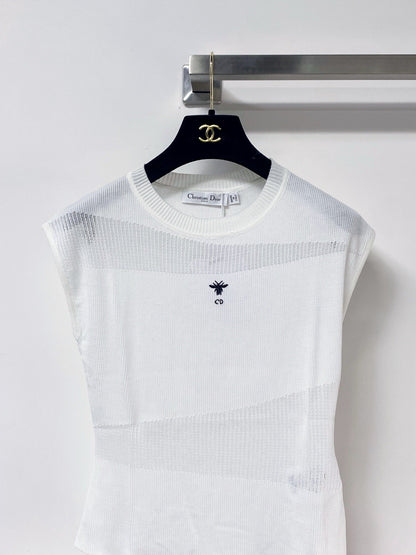 Dior 2026 Vest with Logo Embellishment White Cotton 459030