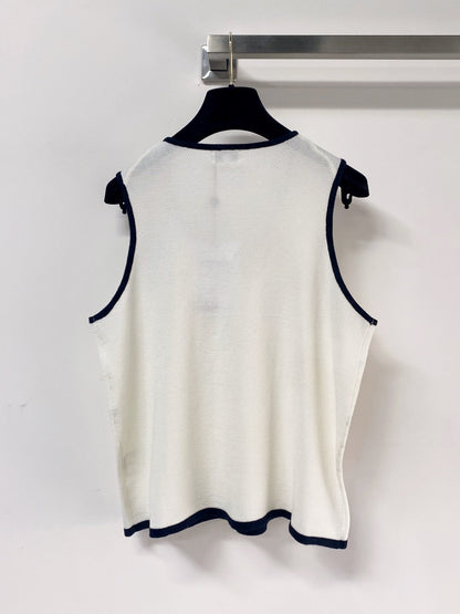 Chanel 2026 Knit Vest Bow Embellishments Laine Wool 471897