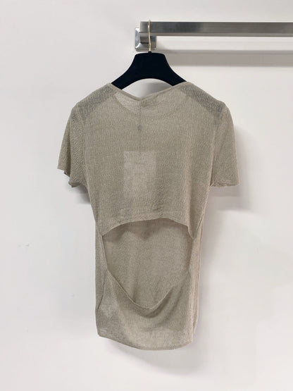 Chanel 2026 Open Knit T-Shirt Laine Wool Metallic Detailing 471873