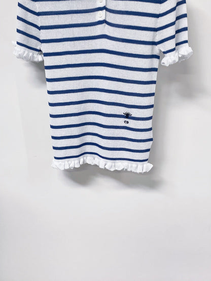 Dior 2026 Stripes Polo Knitted  Short-Sleeve Shirt Tencel 479853