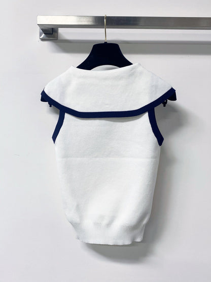 Dior 2026 Vest Shirt White Navy Wool 625811
