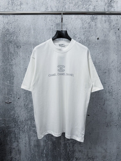 CC 2026 Short Sleeve T-Shirt Silver Powder Print Cotton 129279