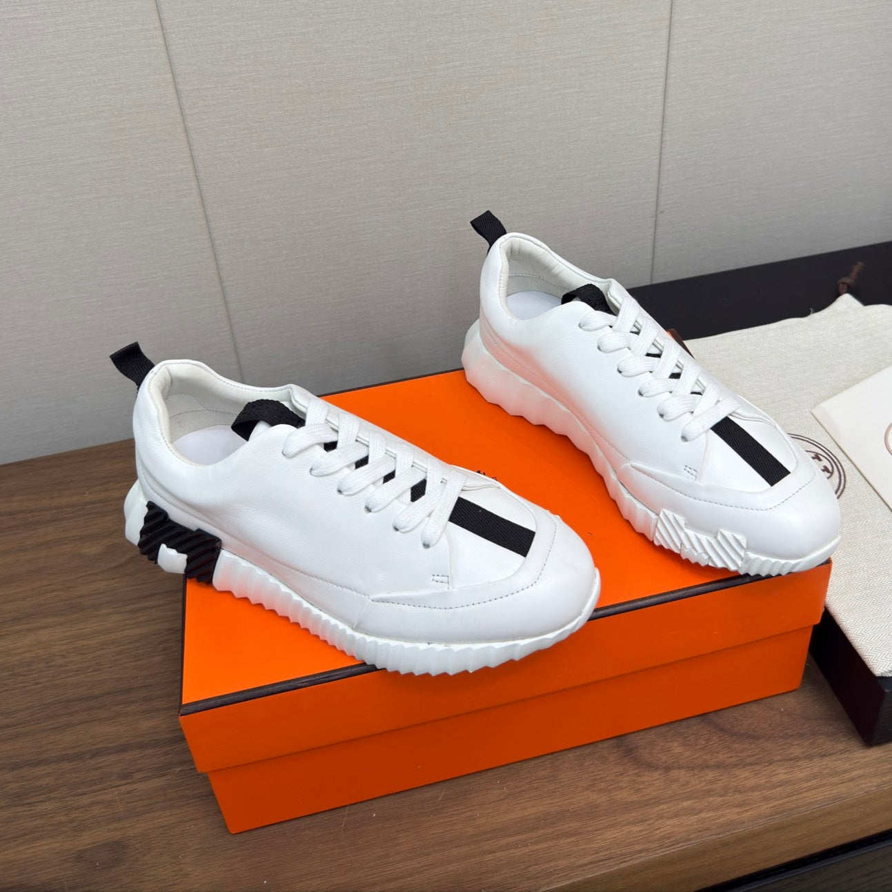 HM Bouncing Sneaker White mix Black Calfskin 213523