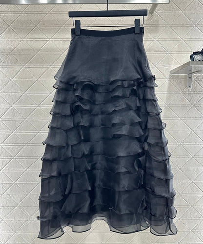 Dior 2025 High-waisted Tulle Skirt Black Polyester 321318