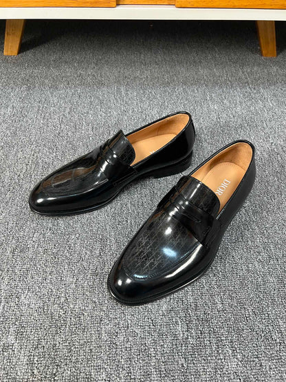 CD GRANVILLE LOAFER  GLOSSY BLACK MONOGRAM LAMBSKIN