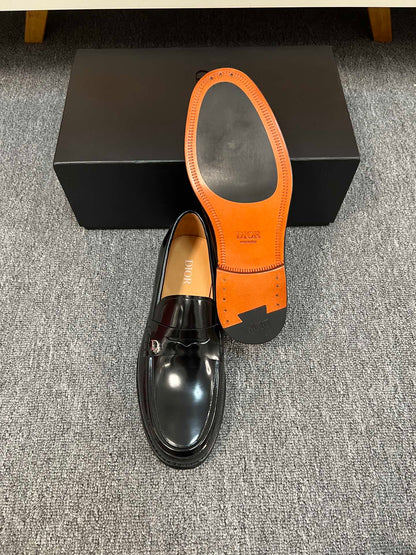 CD GRANVILLE EDGE BEADS LOAFER GLOSSY BLACK CALFSKIN