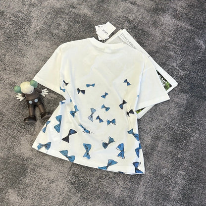 Dior 2026 Blue Bow Short-Sleeve T-Shirt Cotton 374773