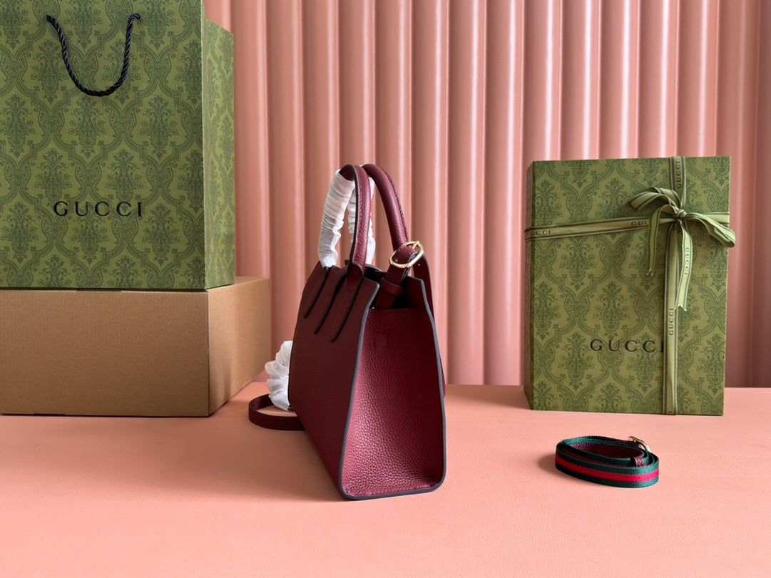 Gucci Jackie Tote Bag Rosso Ancora Red Leather 248601