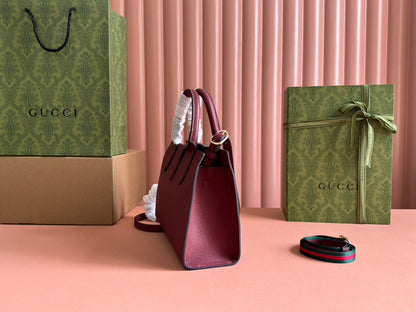Gucci Jackie Tote Bag Rosso Ancora Red Leather 248601