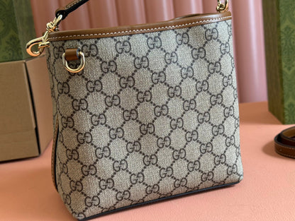 Gucci Ophidia 20.5cm Bag Ebony Brown Canvas 248565