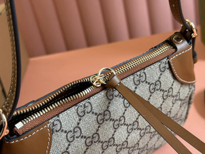 Gucci Ophidia 24.5cm Bag Ebony Brown Canvas 248564