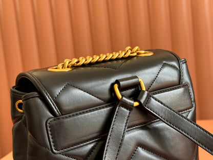 Gucci GG Marmont Backpack Black Leather 248169