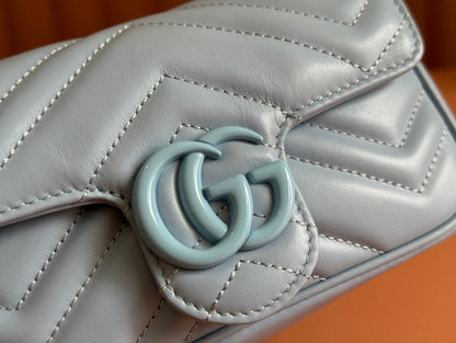 Gucci GG Marmont 16.5 Bag All Blue Calfskin 248349