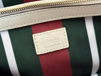 Gucci Ophidia 38cm Bag Beige White Canvas 244550