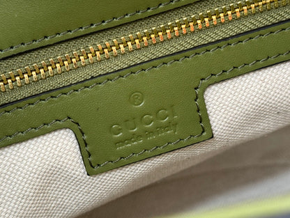 Gucci 73 Mini 20cm Bucket Bag Green Suede Leather 244449