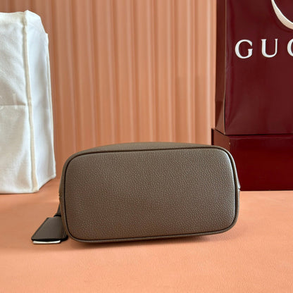 Gucci Ophidia 23cm Bag Ebony Brown Canvas Leather 248270