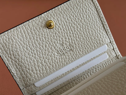Gucci Marmont Wallet Ebony mix White Canvas Leather 250956