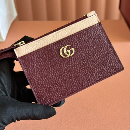 GG Marmont Zip Key Pouch  Rosso Ancora Red Leather 255159