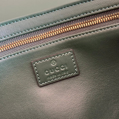 Gucci Siena Small Shoulder Bag Dark Green Leather 272118
