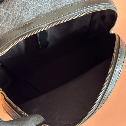 GG 2025 GG Supreme Backpack Gray mix Black Canvas Leather 273684
