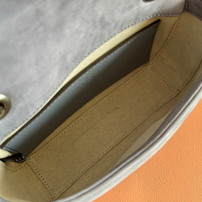 Gucci Marmont Bag 22 Gray Suede Gold Hardware 272094