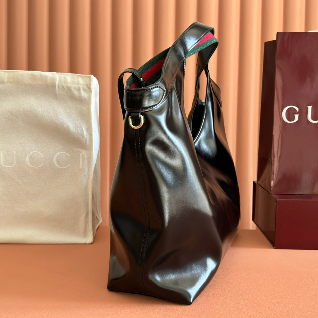 Gucci 2026 Giglio Large Tote Bag 60cm Black Leather 277087