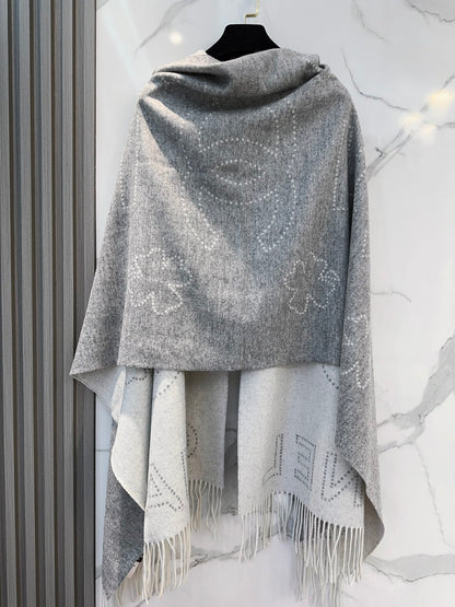 CC Scarf 200 CM In Grey Mix White Cashmere 403830