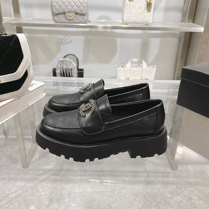 CC Moccasins Black Cowhide