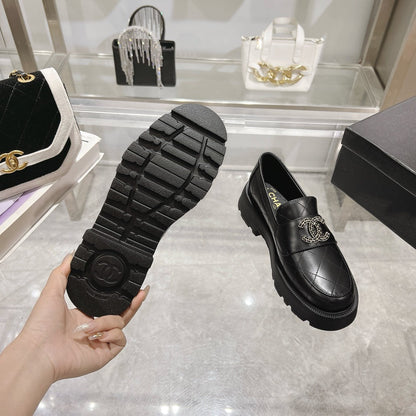 CC Moccasins Black Cowhide