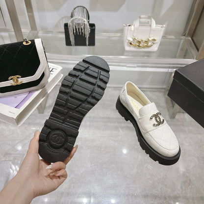 CC Moccasins White Cowhide