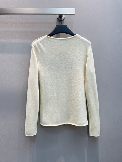CD 25 Sweater White With Buttons On The Shoulder Cashmere