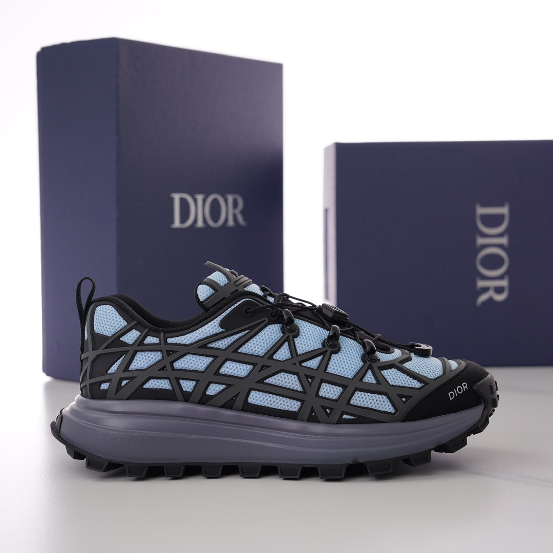 CD B31 SNEAKER BLACK AND CERULEAN MESH FABRIC
