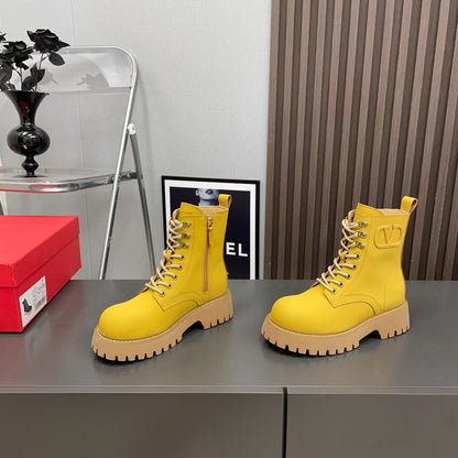 Valentino Ankle Boots 30MM In Yellow Cowhide 996144
