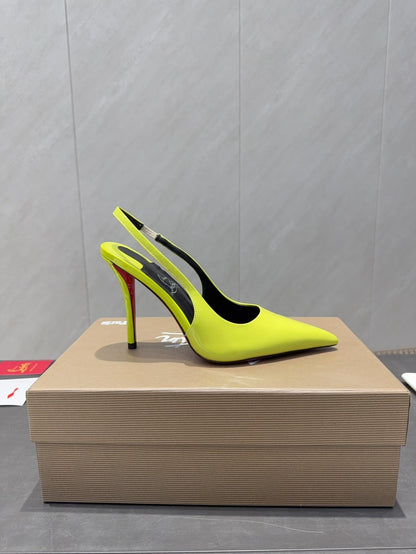 CL 26SS Slingback 100 Neon Yellow Patent Leather 613988