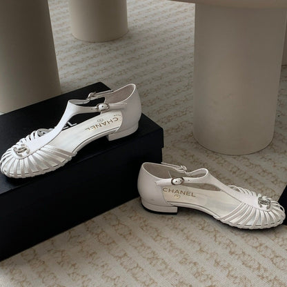 roman sandals wedge white lambskin