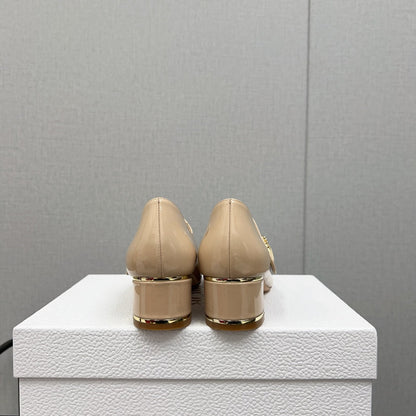 Miss Dior Pump 45mm In Beige Pink Glossy Lambskin 995137