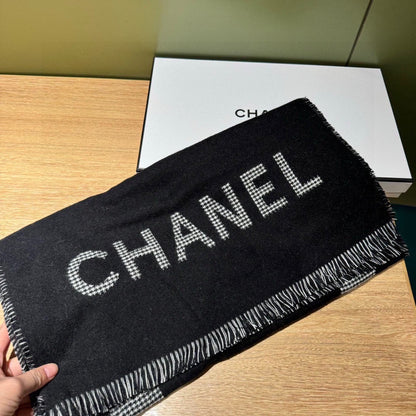 CC Scarf 185 CM In Black Mix Grey Caro Cashmere 422861